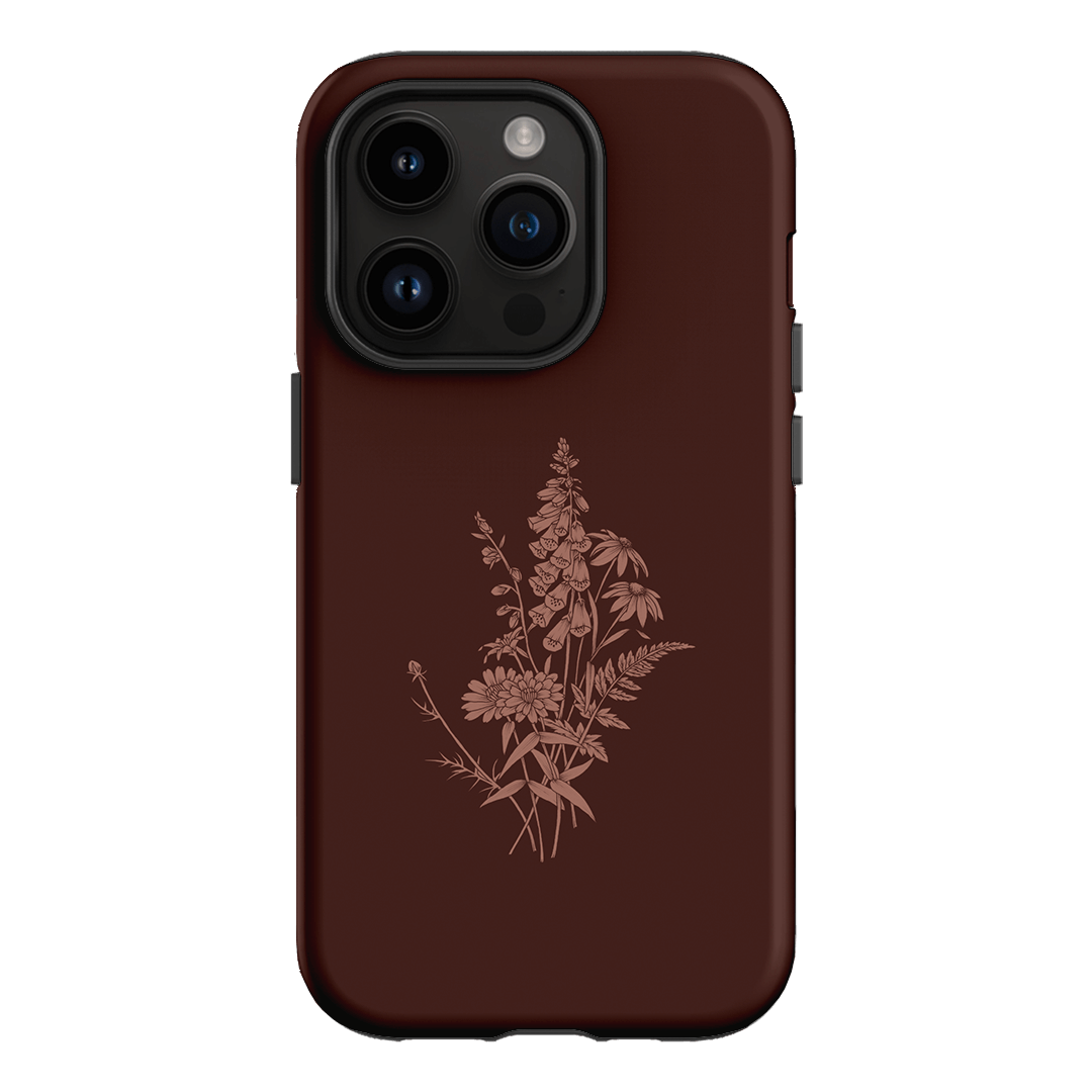 Wildflowers Mocha Printed Phone Cases iPhone 14 Pro / Armoured by Typoflora - The Dairy