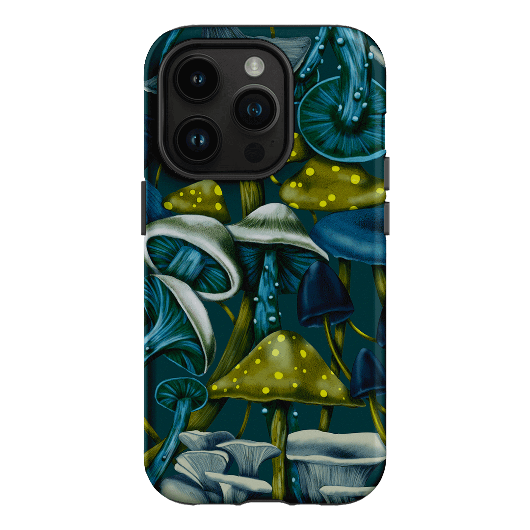Shrooms Blue Printed Phone Cases iPhone 14 Pro / Armoured by Kelly Thompson - The Dairy