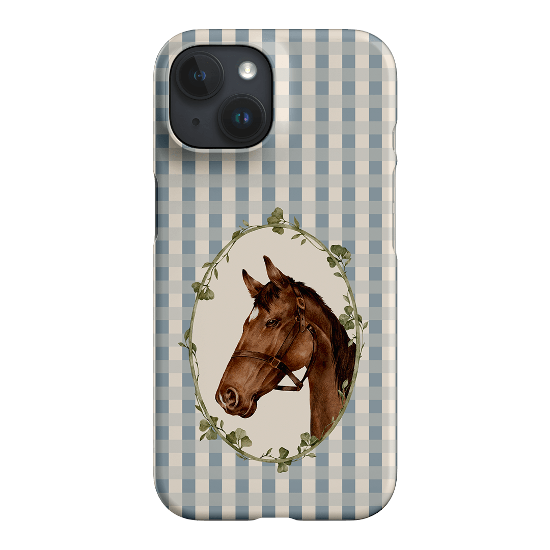 Gingham Horse Printed Phone Cases iPhone 15 / Snap by Kasiags Art - The Dairy