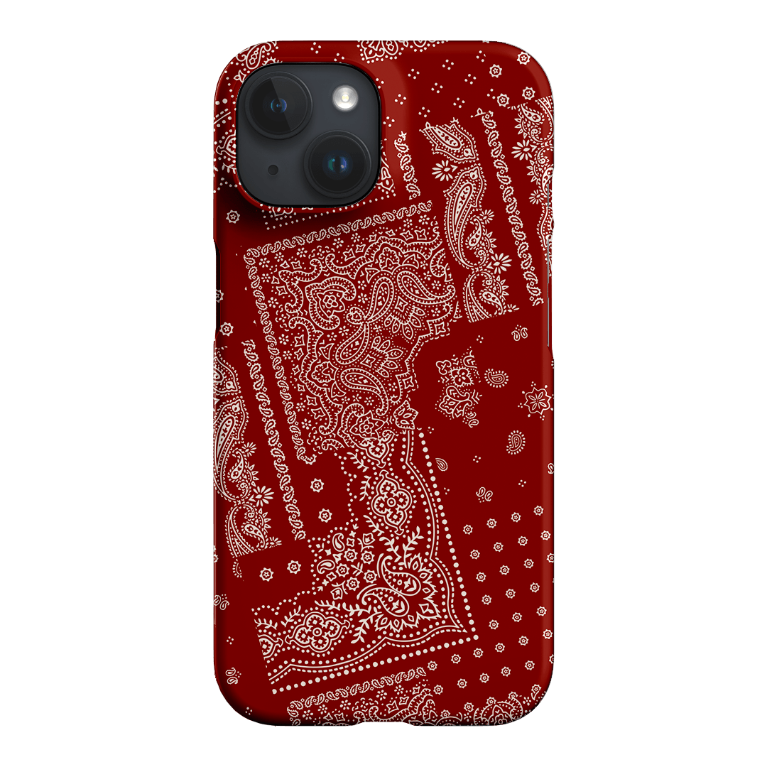 Paisley Crimson Printed Phone Cases iPhone 15 / Snap by The Dairy - The Dairy