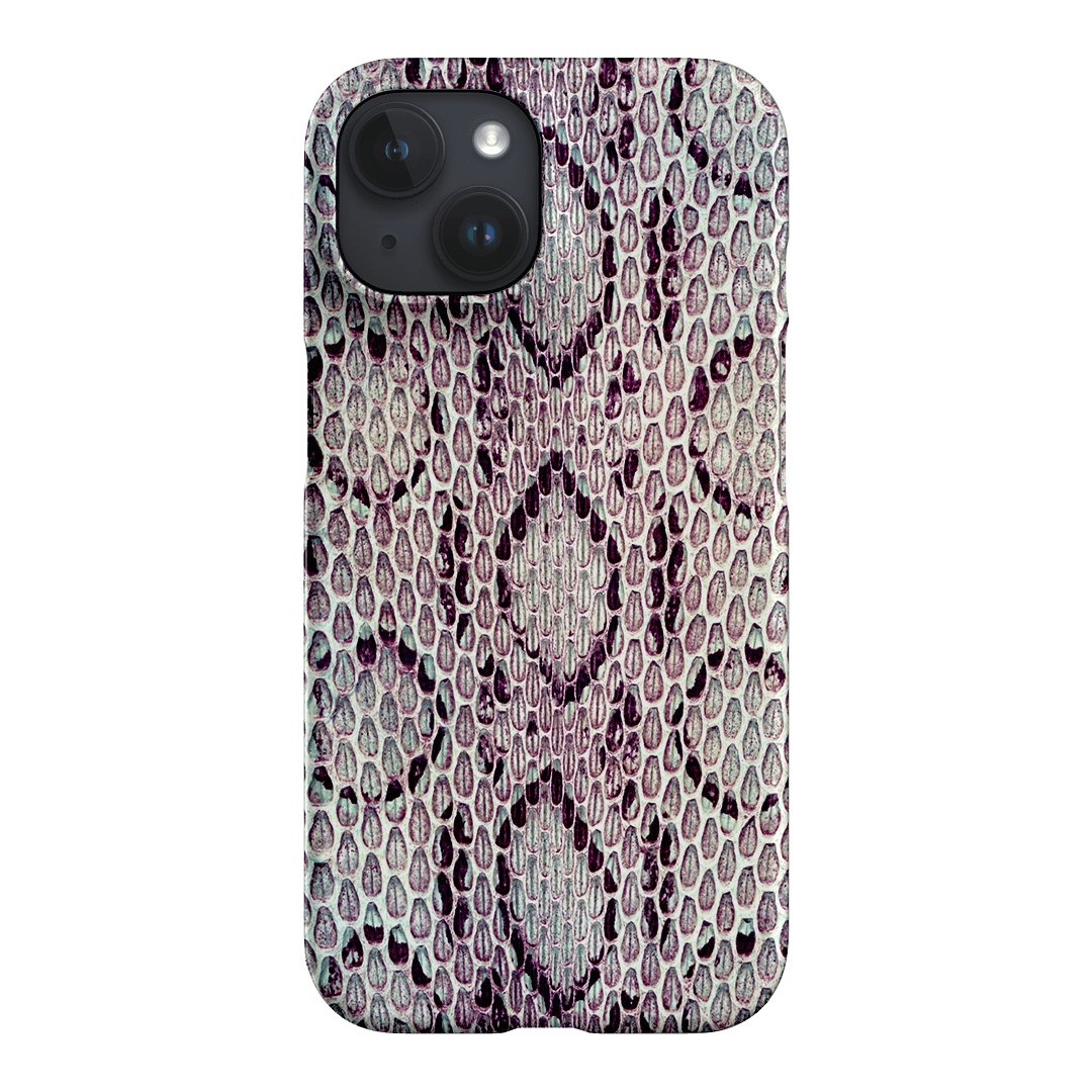 Plum Python Printed Phone Cases iPhone 15 / Snap by The Dairy - The Dairy