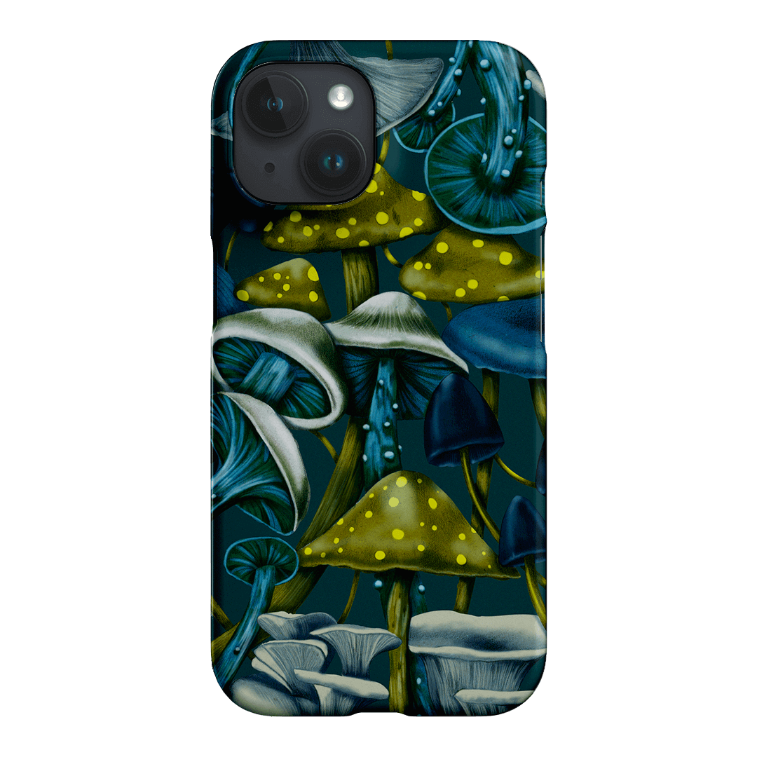 Shrooms Blue Printed Phone Cases iPhone 15 / Armoured by Kelly Thompson - The Dairy