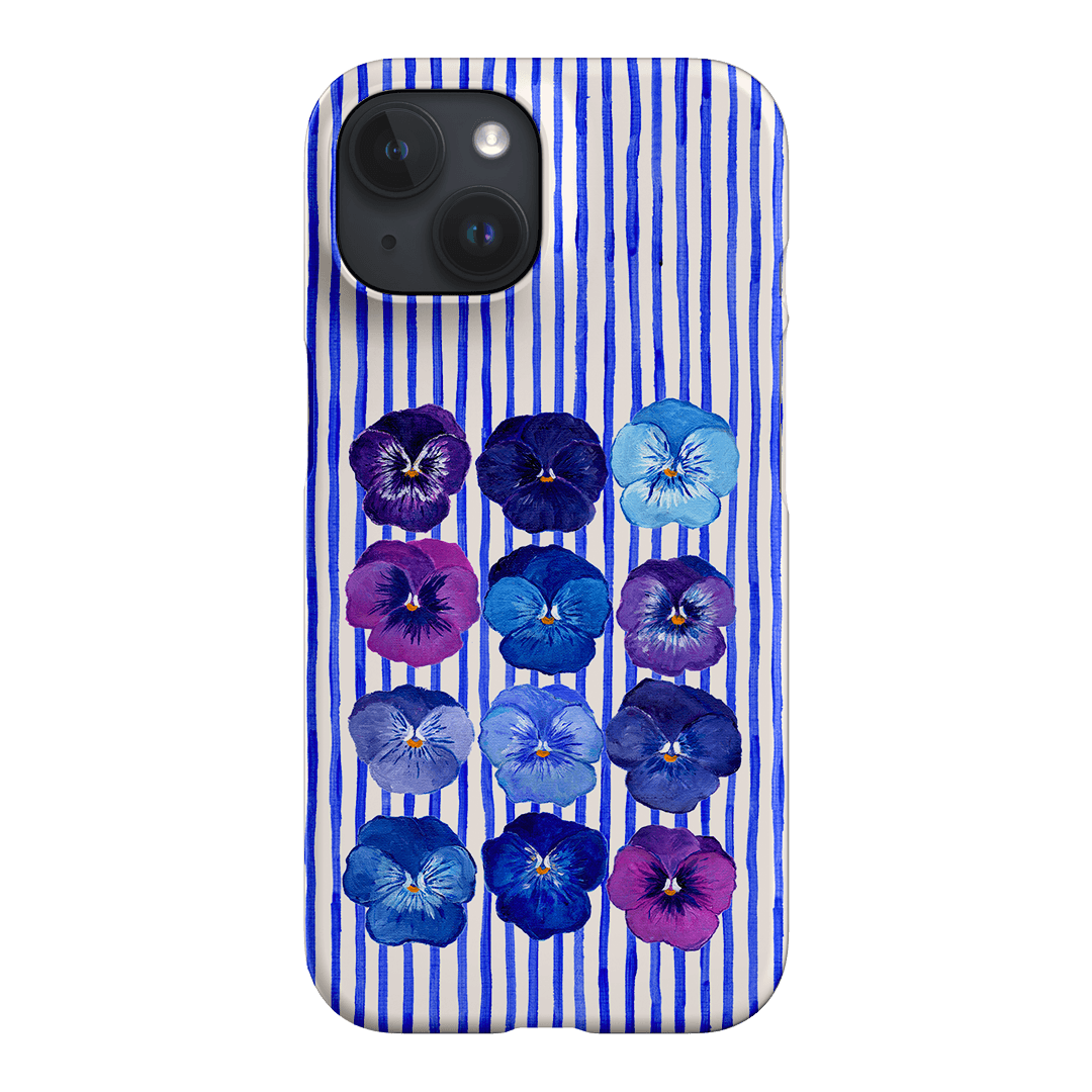 Striped Pansies Printed Phone Cases iPhone 15 / Snap by Kayla Henley - The Dairy