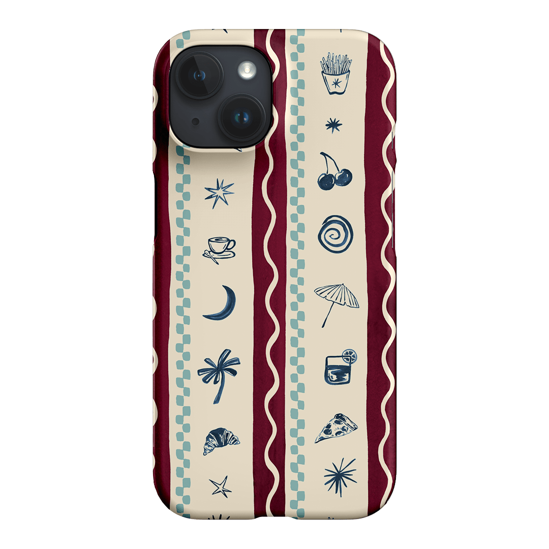 Summer Snacks Burgundy Printed Phone Cases iPhone 15 / Snap by Charlie Taylor - The Dairy