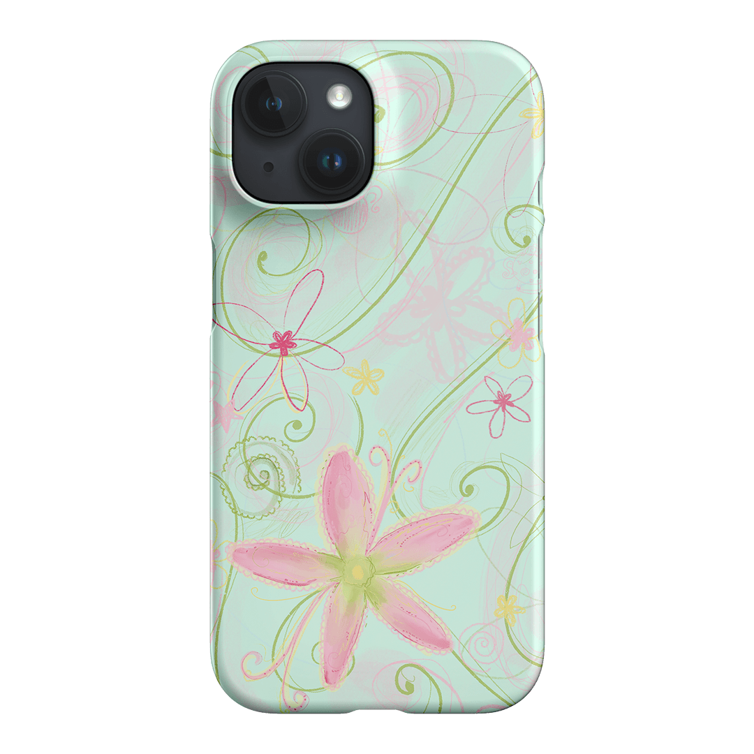 Swirl Blue Printed Phone Cases iPhone 15 / Snap by Kayla Carr - The Dairy