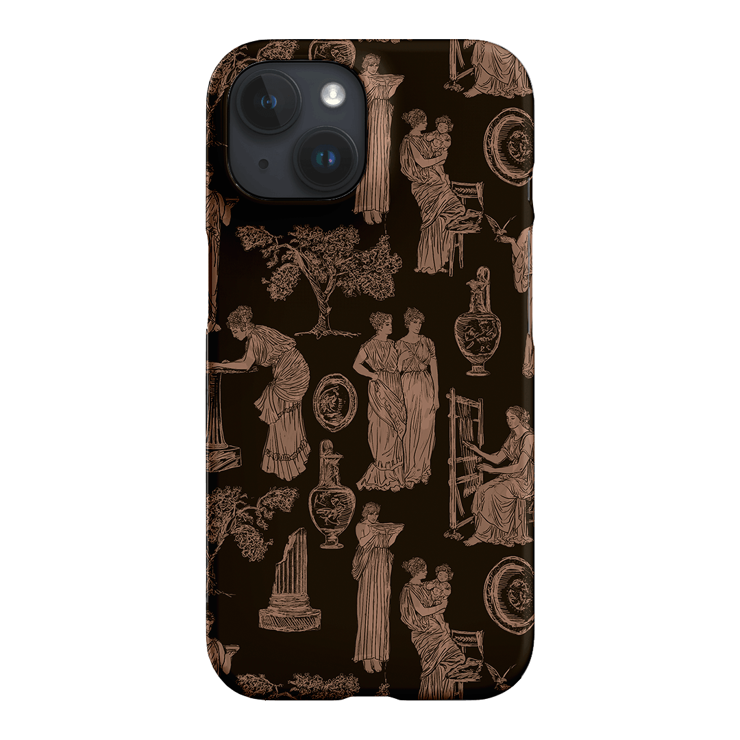 Symposium Burnt Umber Printed Phone Cases iPhone 15 / Snap by Veronica Tucker - The Dairy