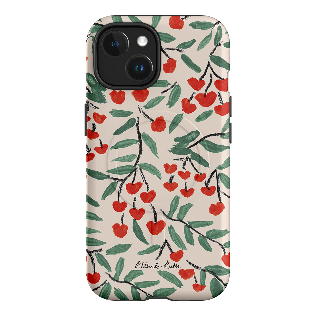 Cherry Love Printed Phone Cases iPhone 15 / Armoured MagSafe by Phthalo Ruth - The Dairy