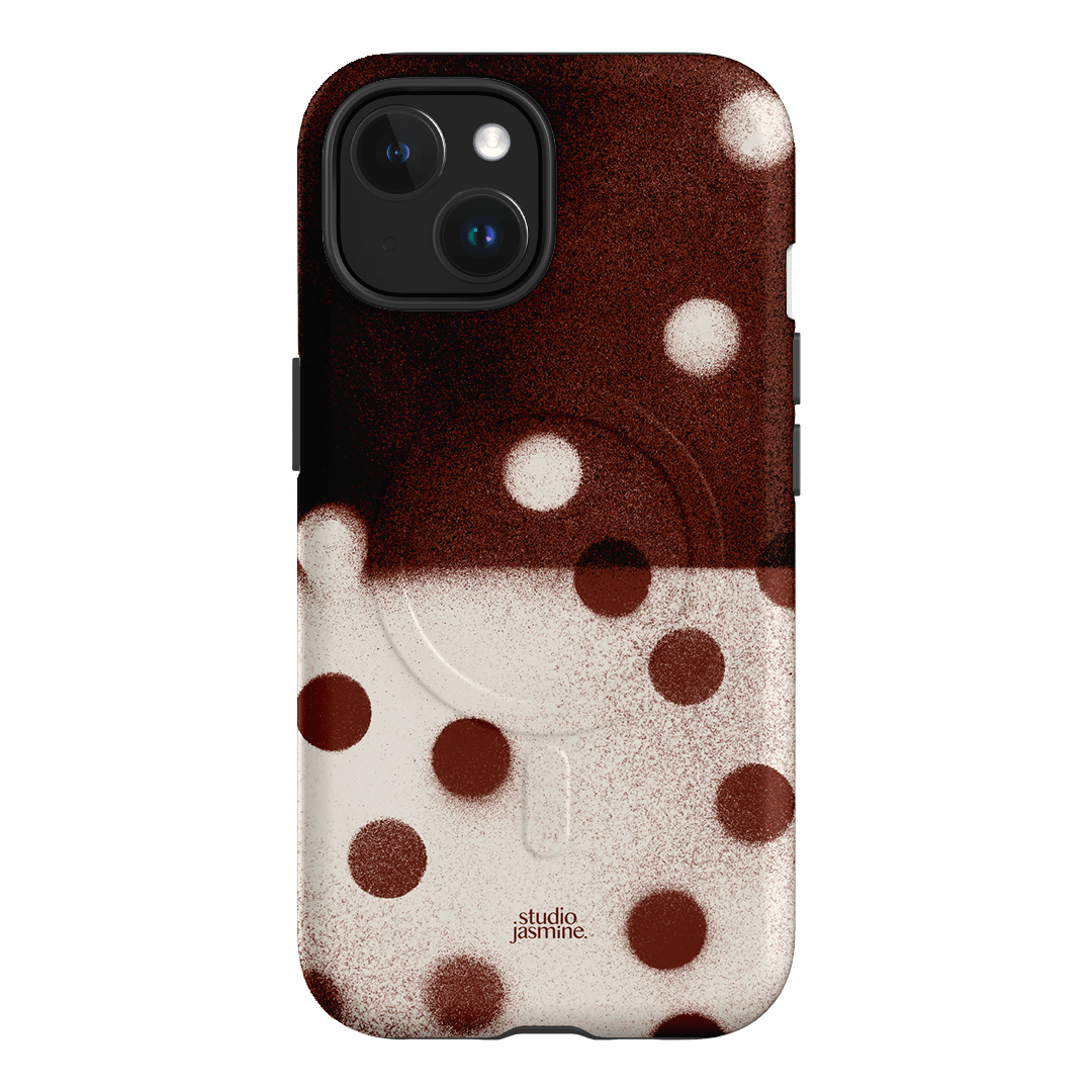 Espresso Polka Dot Printed Phone Cases iPhone 15 / Armoured MagSafe by Jasmine Dowling - The Dairy