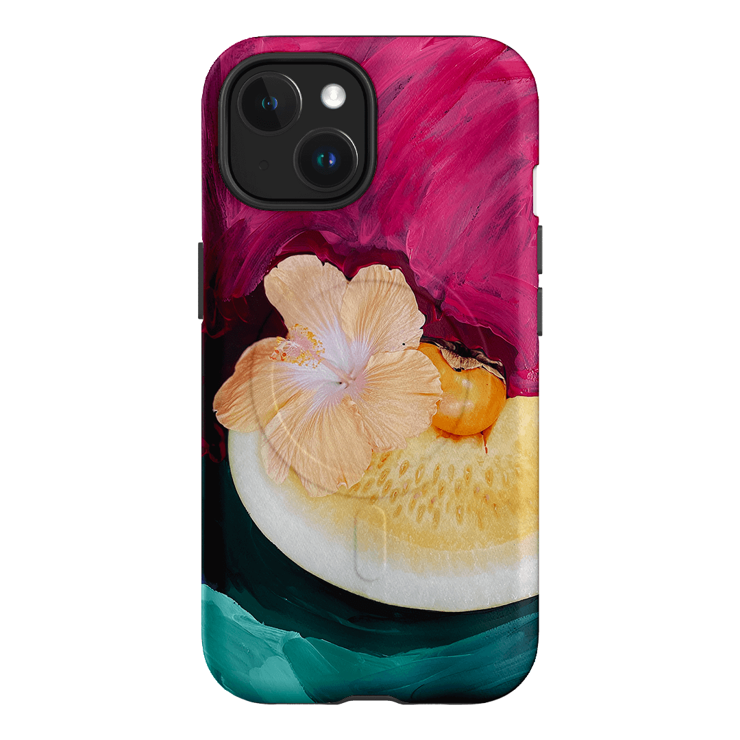 Hibiscus Melon Printed Phone Cases iPhone 15 / Armoured MagSafe by Nicole Nelius - The Dairy