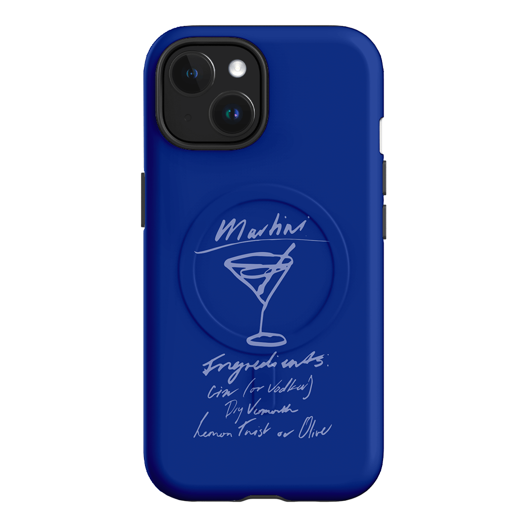 Martini Mood Blue Printed Phone Cases iPhone 15 / Armoured MagSafe by The Dairy - The Dairy