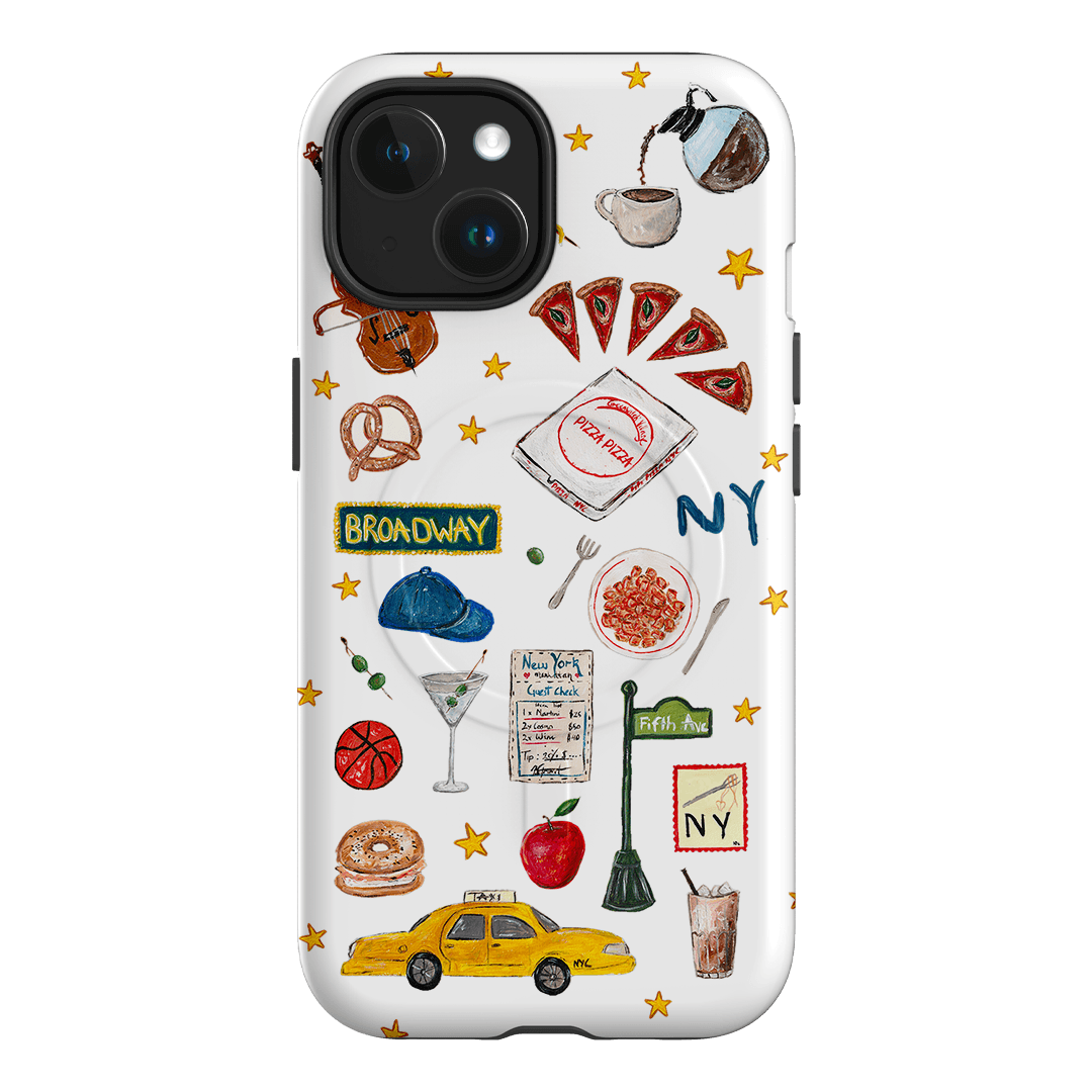NYC White Printed Phone Cases iPhone 15 / Armoured MagSafe by BG. Studio - The Dairy