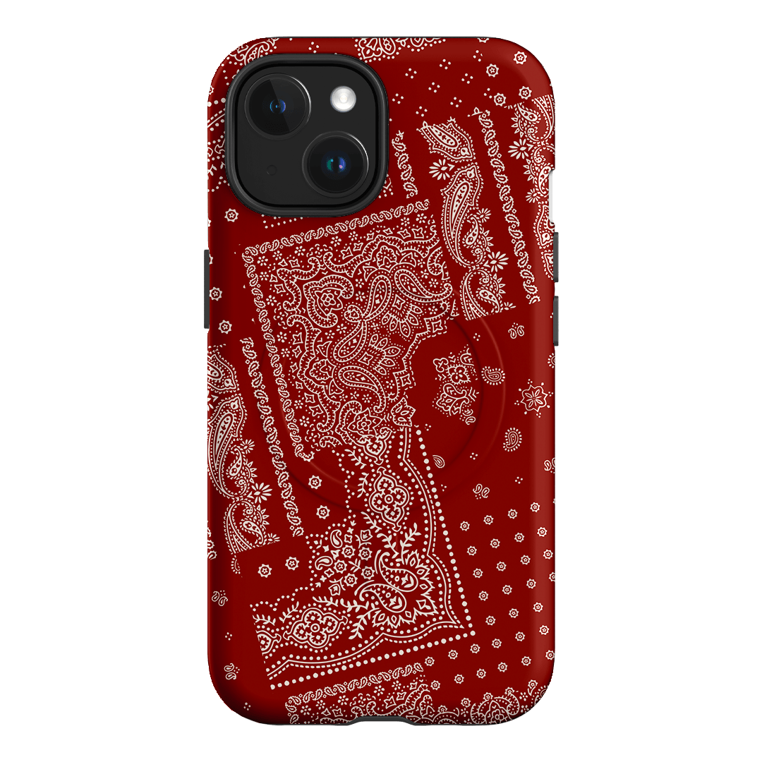 Paisley Crimson Printed Phone Cases iPhone 15 / Armoured MagSafe by The Dairy - The Dairy
