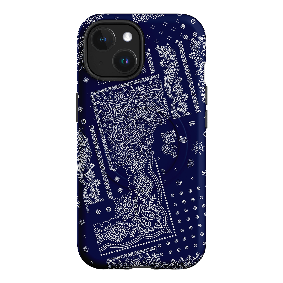 Paisley Indigo Printed Phone Cases iPhone 15 / Armoured MagSafe by The Dairy - The Dairy