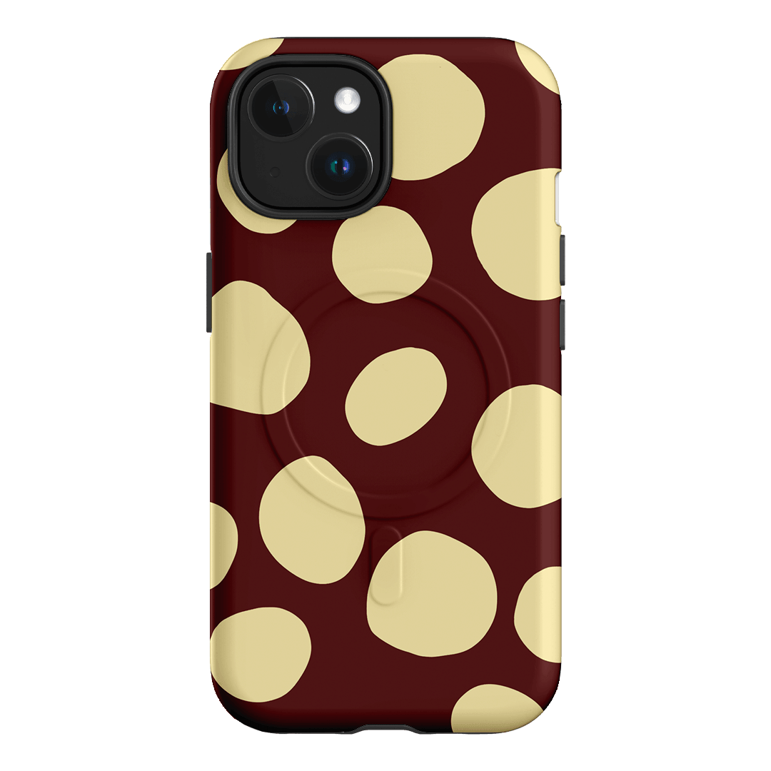 Pebbles Burgundy Butter Printed Phone Cases iPhone 15 / Armoured MagSafe by Veronica Tucker - The Dairy