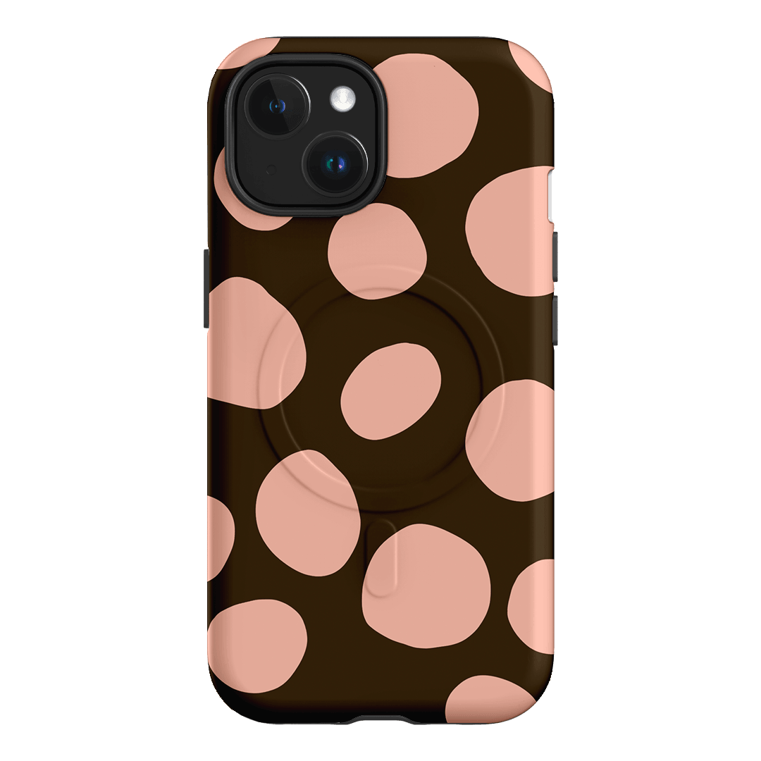 Pebbles Chocolate Pink Printed Phone Cases iPhone 15 / Armoured MagSafe by Veronica Tucker - The Dairy