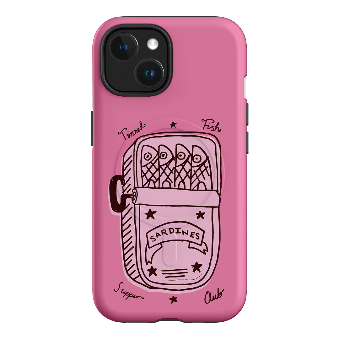 Sardine Social Pink Printed Phone Cases iPhone 15 / Armoured MagSafe by The Dairy - The Dairy