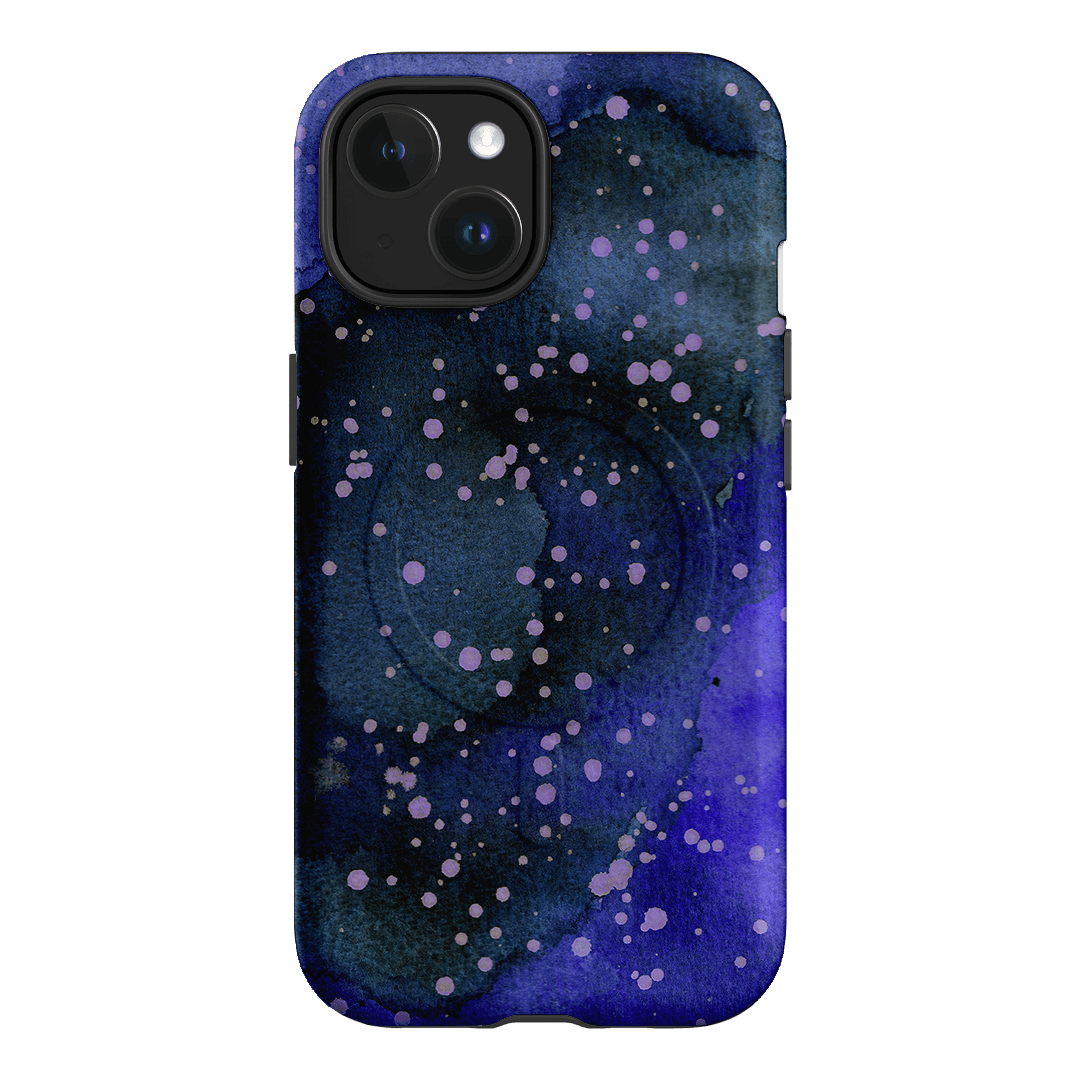 Spotty Navy Printed Phone Cases iPhone 15 / Armoured MagSafe by The Dairy - The Dairy
