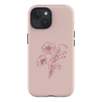 Blush Poppies Printed Phone Cases iPhone 15 / Armoured by Typoflora - The Dairy
