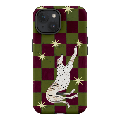 Check Greyhound Green Printed Phone Cases iPhone 15 / Armoured by Lisa Hu - The Dairy