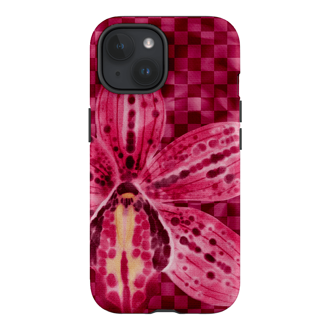 Check Orchid Printed Phone Cases iPhone 15 / Armoured by Sally Hungerford - The Dairy