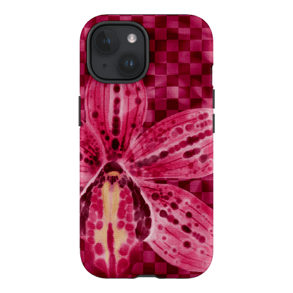 Check Orchid Printed Phone Cases iPhone 15 / Armoured by Sally Hungerford - The Dairy