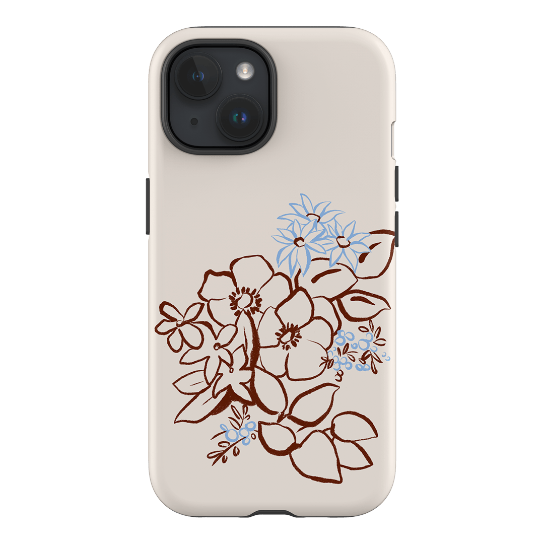 Cream Posy Printed Phone Cases iPhone 15 / Armoured by Typoflora - The Dairy