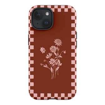 Dahlia Check Printed Phone Cases iPhone 15 / Armoured by Typoflora - The Dairy