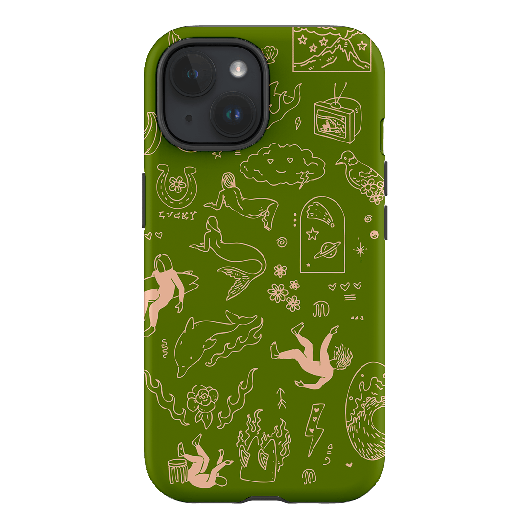 Easty Flash Green Printed Phone Cases iPhone 15 / Armoured by Easty Beasty - The Dairy