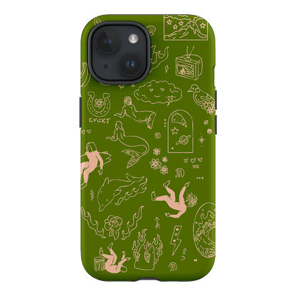 Easty Flash Green Printed Phone Cases iPhone 15 / Armoured by Easty Beasty - The Dairy