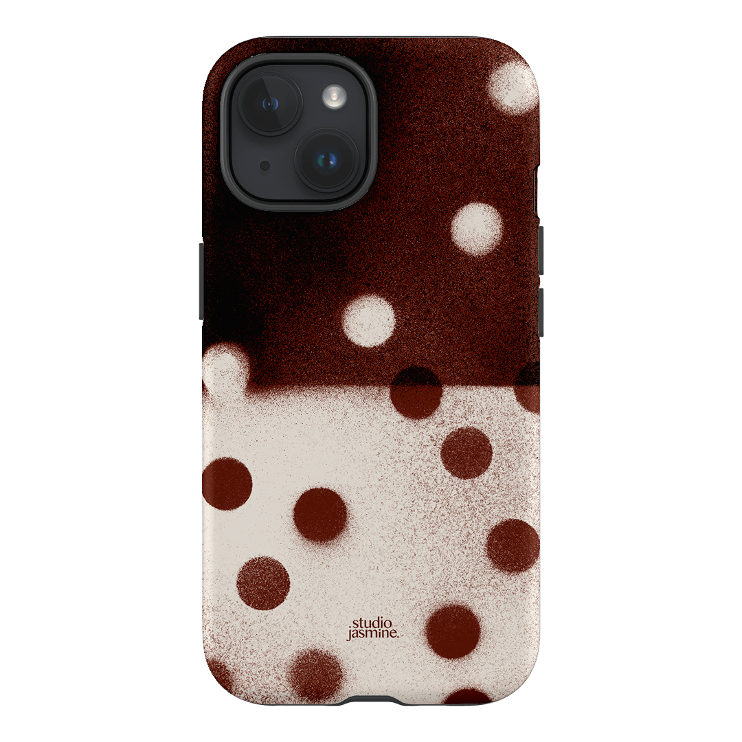 Espresso Polka Dot Printed Phone Cases iPhone 15 / Armoured by Jasmine Dowling - The Dairy