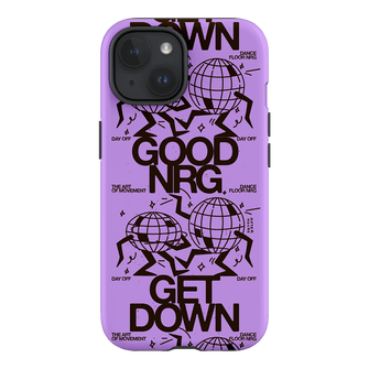 Good Energy in Purple Printed Phone Cases iPhone 15 / Armoured by After Hours - The Dairy