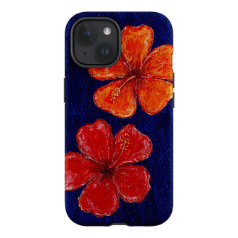 Hibiscus Flower Deep Blue Printed Phone Cases iPhone 15 / Armoured by BG. Studio - The Dairy