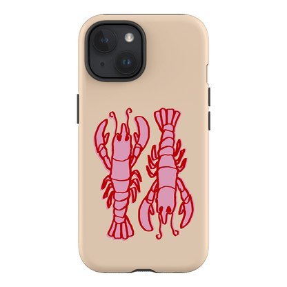 Lobster Love Peach Printed Phone Cases iPhone 15 / Armoured by The Dairy - The Dairy