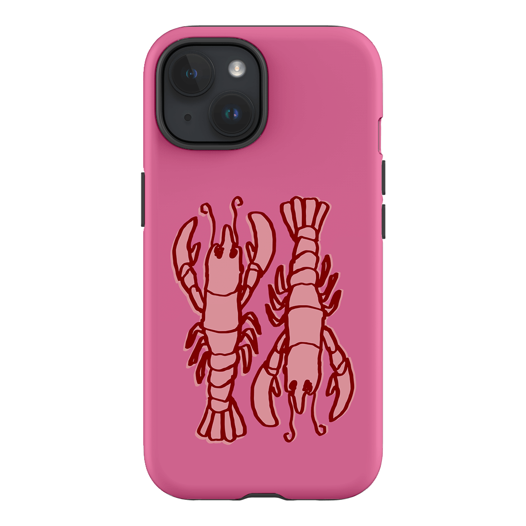 Lobster Love Pink Printed Phone Cases iPhone 15 / Armoured by The Dairy - The Dairy