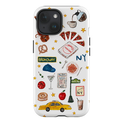 NYC White Printed Phone Cases iPhone 15 / Armoured by BG. Studio - The Dairy