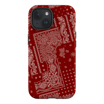 Paisley Crimson Printed Phone Cases iPhone 15 / Armoured by The Dairy - The Dairy