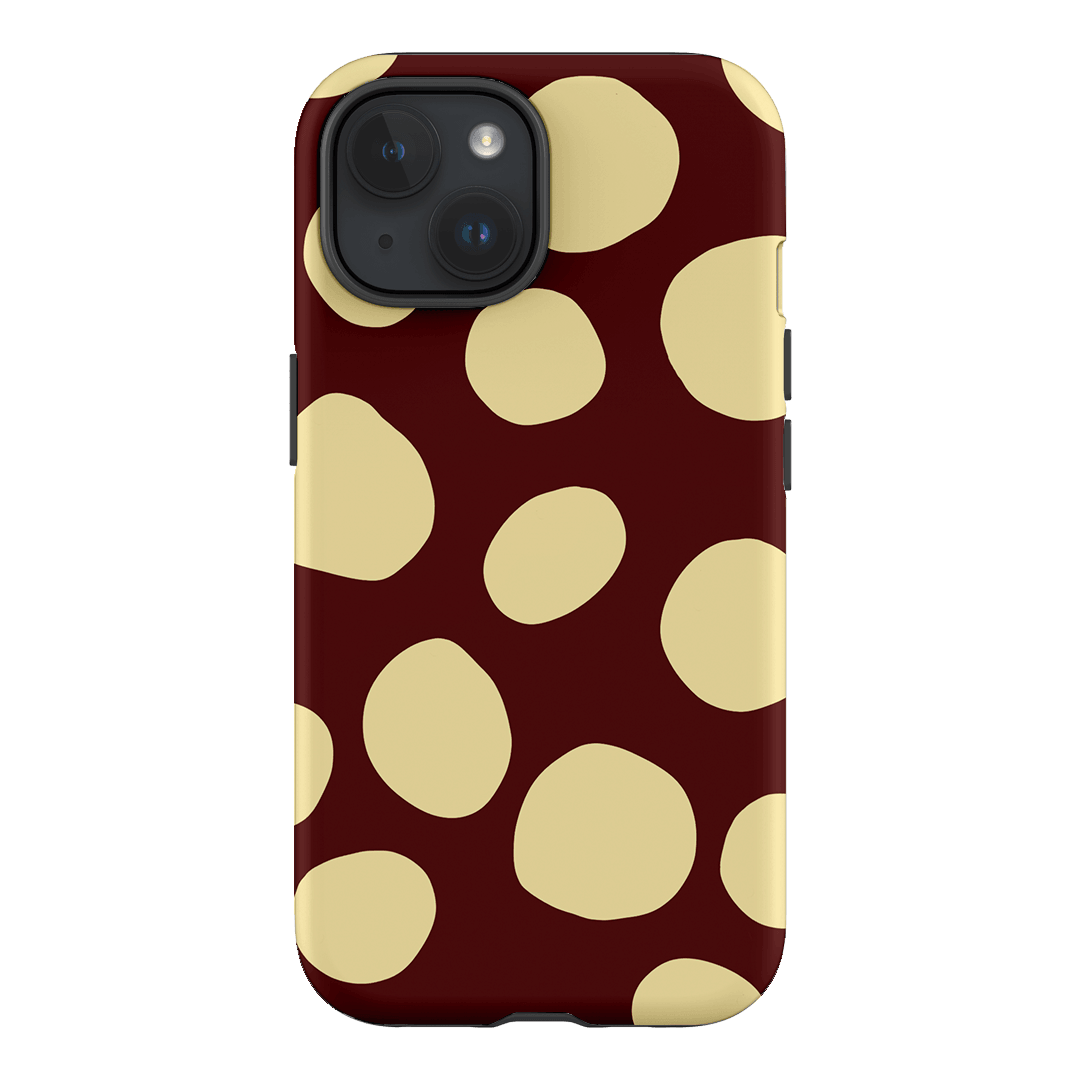 Pebbles Burgundy Butter Printed Phone Cases iPhone 15 / Armoured by Veronica Tucker - The Dairy