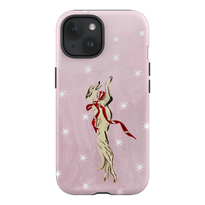 Pink Bow Hound Printed Phone Cases iPhone 15 / Armoured by Lisa Hu - The Dairy