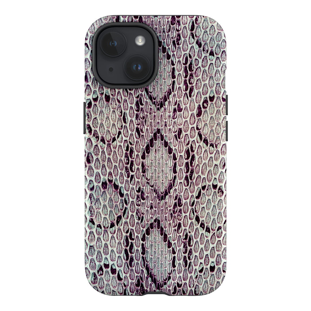 Plum Python Printed Phone Cases iPhone 15 / Armoured by The Dairy - The Dairy
