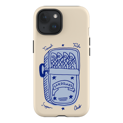 Sardine Social Blue Printed Phone Cases iPhone 15 / Armoured by The Dairy - The Dairy