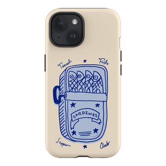 Sardine Social Blue Printed Phone Cases iPhone 15 / Armoured by The Dairy - The Dairy