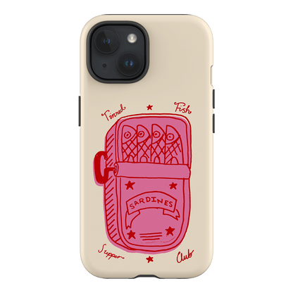 Sardine Social Red Printed Phone Cases iPhone 15 / Armoured by The Dairy - The Dairy