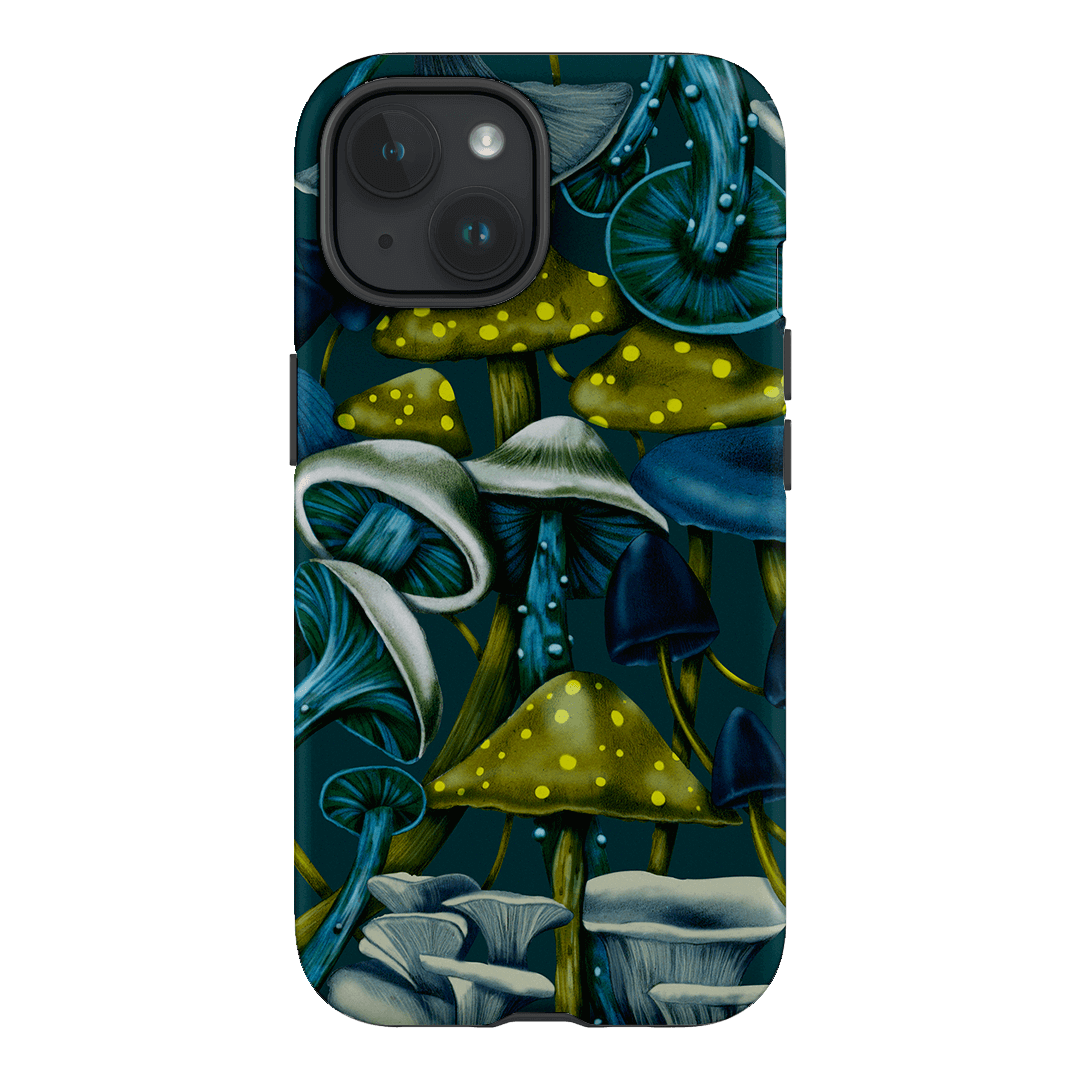 Shrooms Blue Printed Phone Cases iPhone 15 / Snap by Kelly Thompson - The Dairy