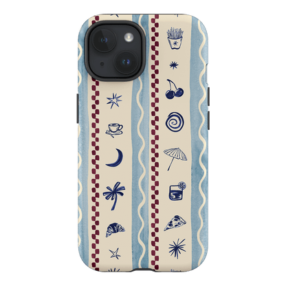 Summer Snacks Blue Printed Phone Cases iPhone 15 / Armoured by Charlie Taylor - The Dairy