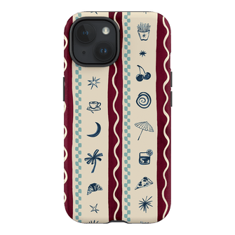 Summer Snacks Burgundy Printed Phone Cases iPhone 15 / Armoured by Charlie Taylor - The Dairy