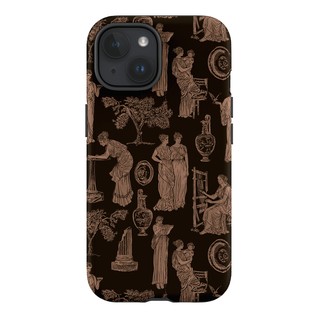 Symposium Burnt Umber Printed Phone Cases iPhone 15 / Armoured by Veronica Tucker - The Dairy