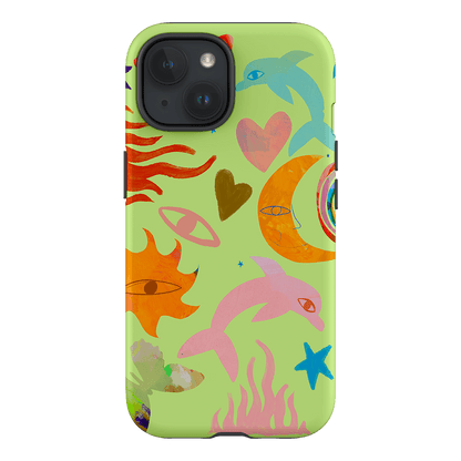 Tattoos Green Printed Phone Cases iPhone 15 / Armoured by Kate Eliza - The Dairy