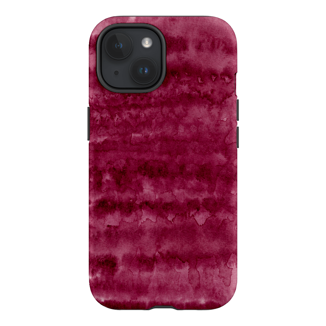 Watercolour Stripes Burgundy Printed Phone Cases iPhone 15 / Armoured by The Dairy - The Dairy