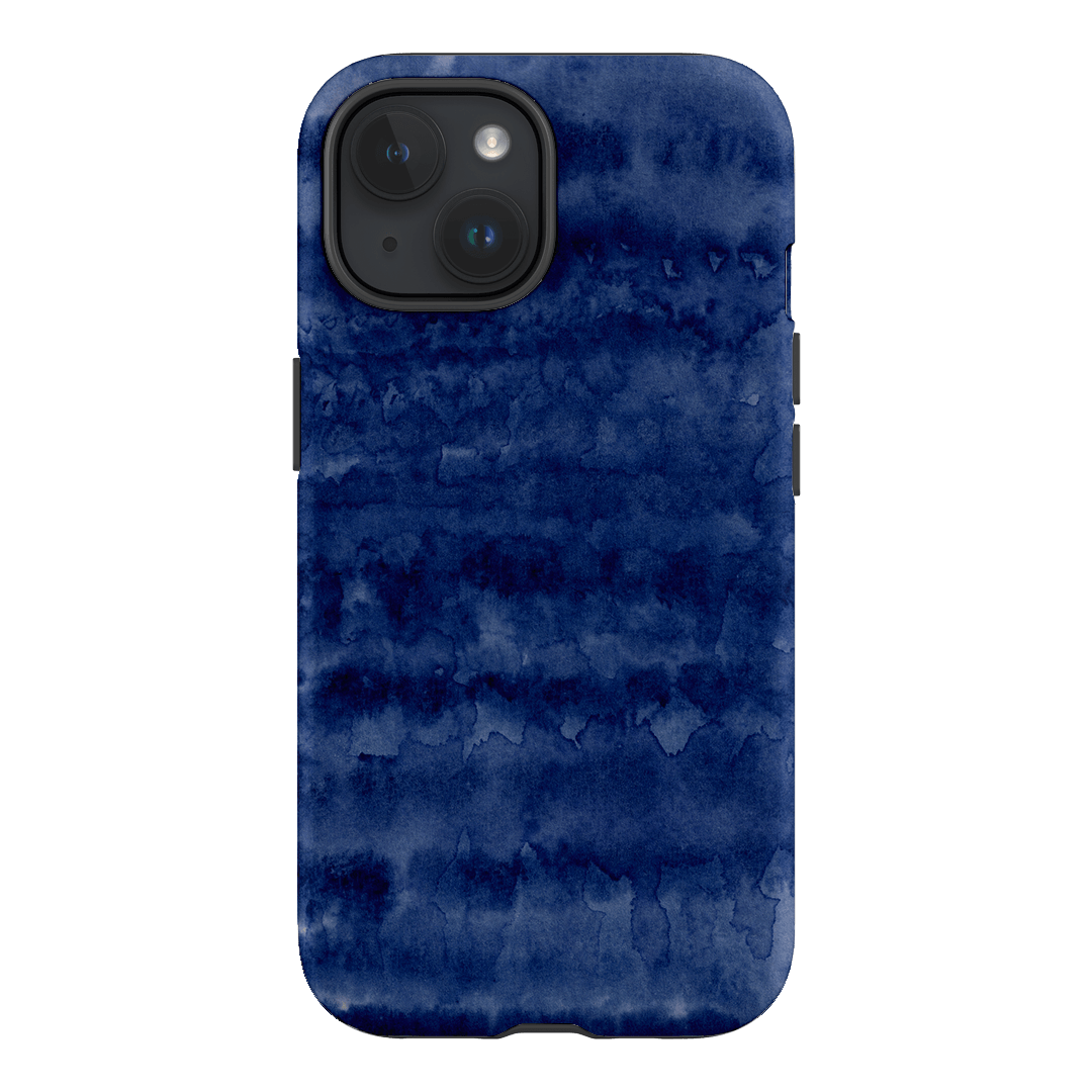 Watercolour Stripes Navy Printed Phone Cases iPhone 15 / Armoured by The Dairy - The Dairy