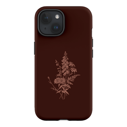 Wildflowers Mocha Printed Phone Cases iPhone 15 / Armoured by Typoflora - The Dairy
